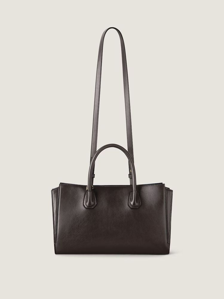 Givenchy Structured Leather Top Handle Bag — Brown