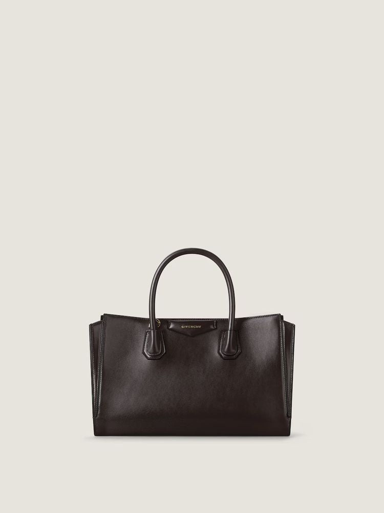 Givenchy Structured Leather Top Handle Bag — Brown