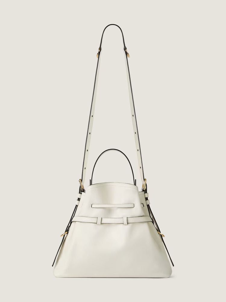 Givenchy Gathered Leather Bucket Bag — White