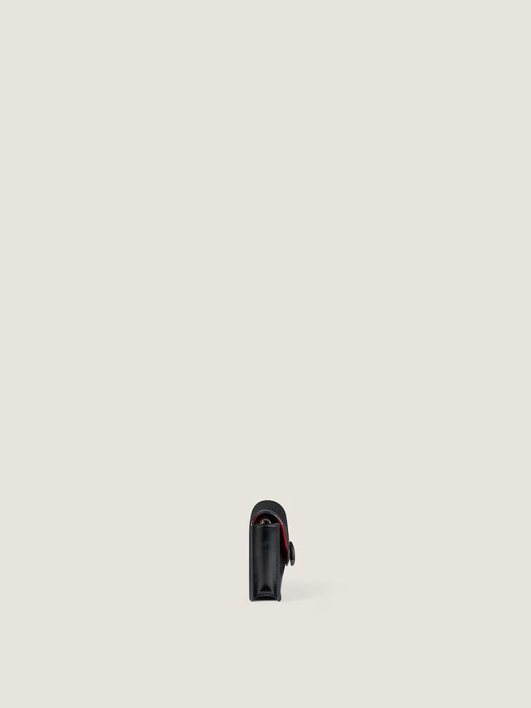 Givenchy Metal-Accented Envelope Clutch — Black Leather
