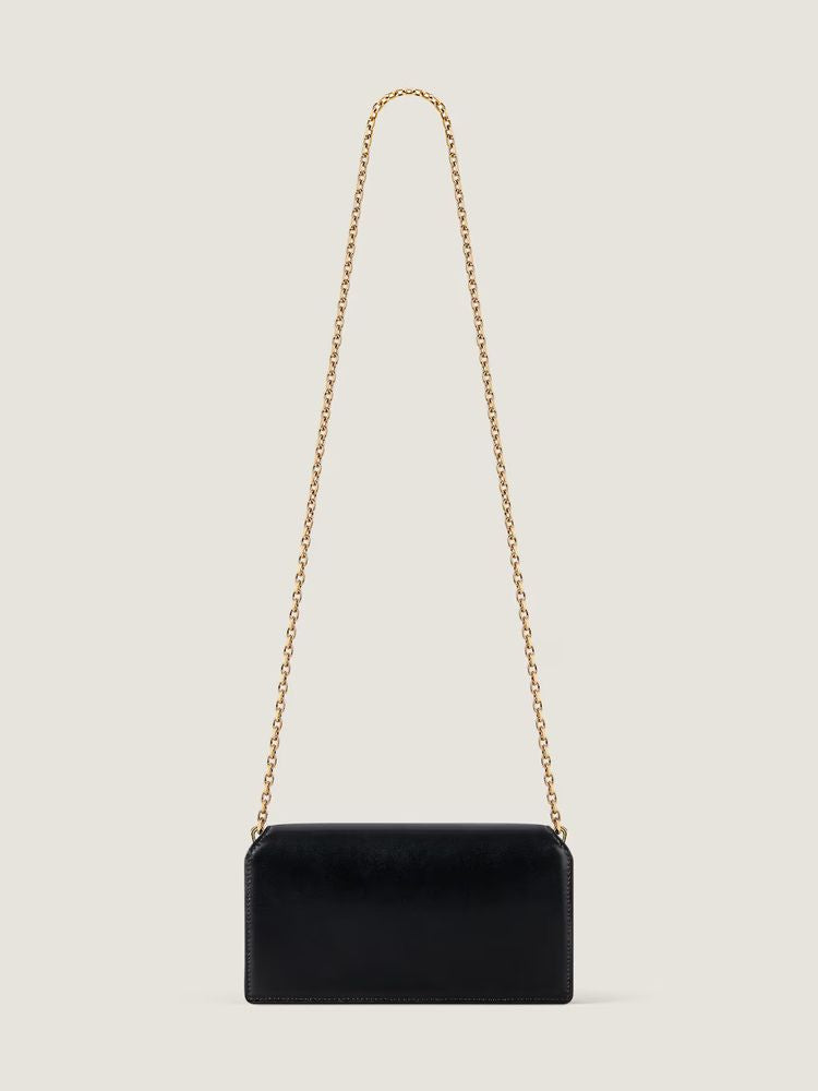Givenchy Metal-Accented Envelope Clutch — Black Leather