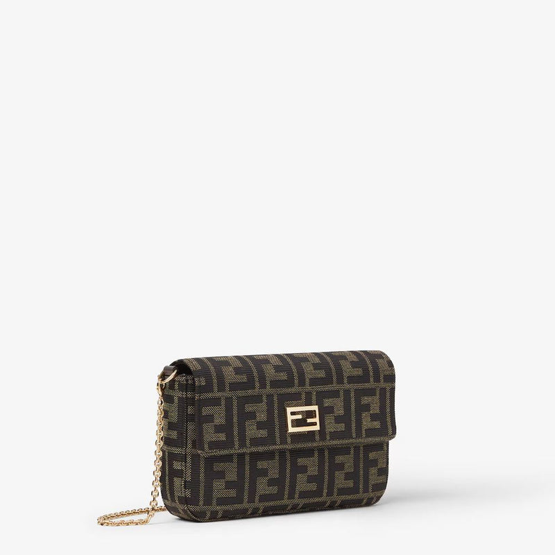 Fendi Monogram Canvas Clutch — Brown