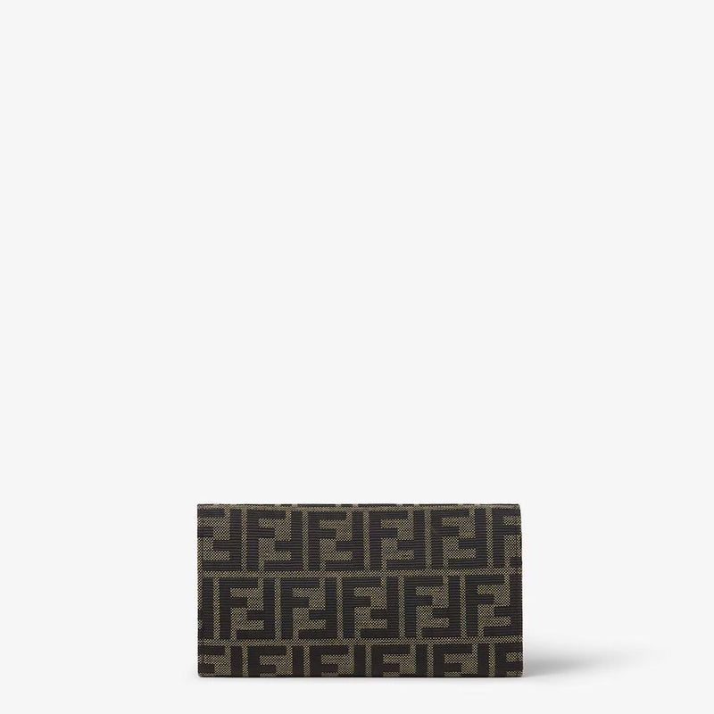 Fendi Ff Monogram Canvas Clutch — Brown