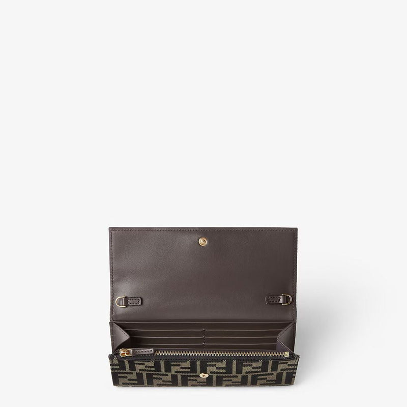 Fendi Ff Monogram Canvas Clutch — Brown