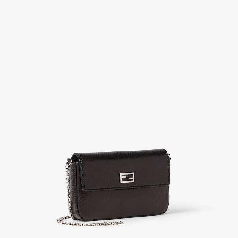 Fendi H26 Crossbody Bag — Black Leather