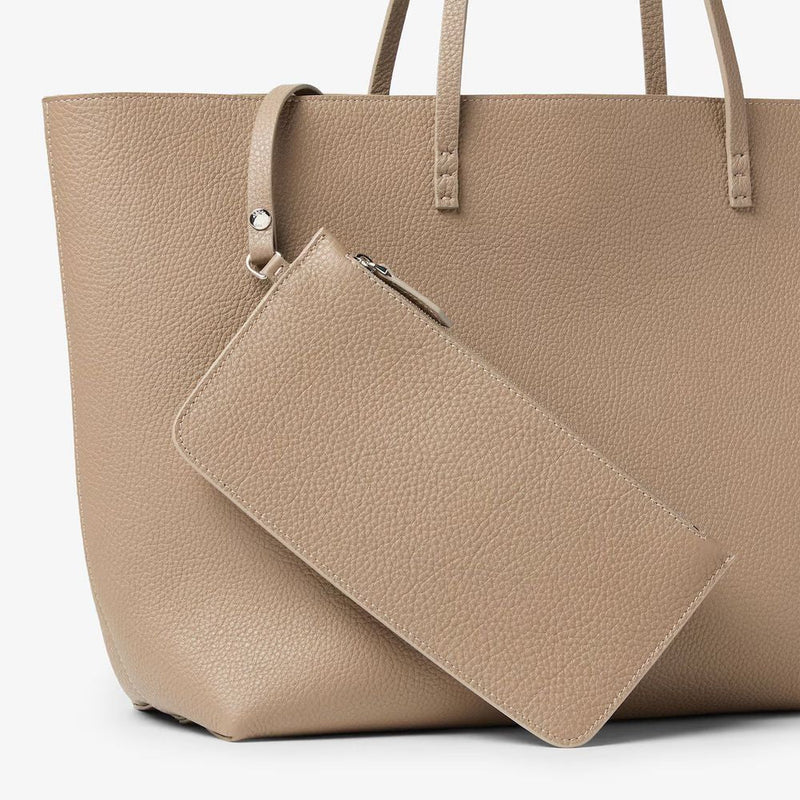Fendi H26 Tote Bag — Beige Pebbled Leather