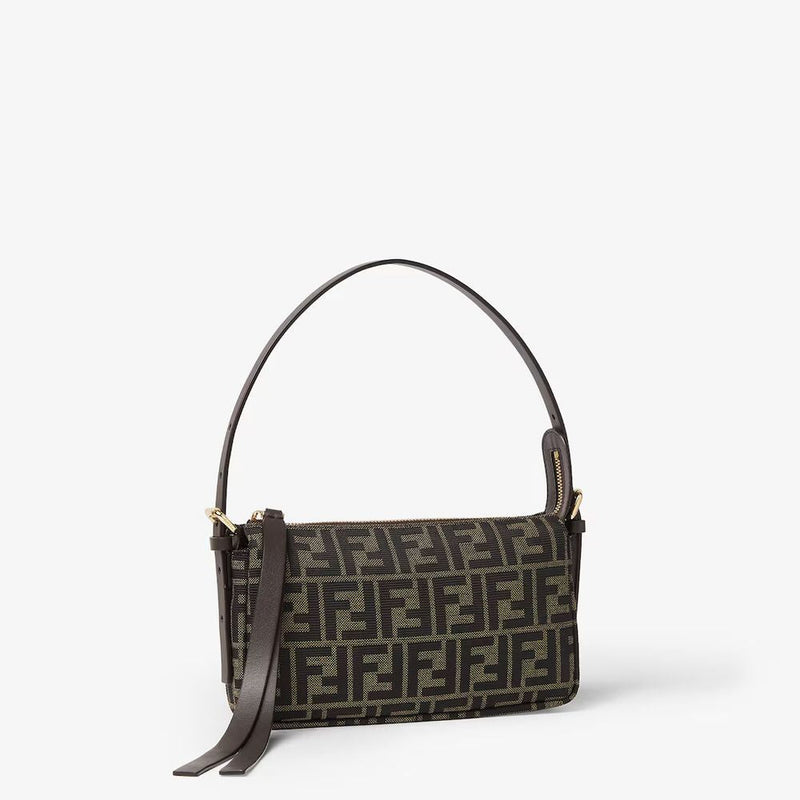 Fendi H26 Shoulder Bag — Green Ff-monogram Jacquard Canvas