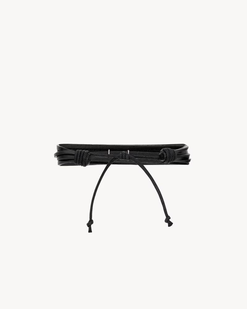 Saint Laurent Sl H26 Bracelet — Black Leather Bracelets