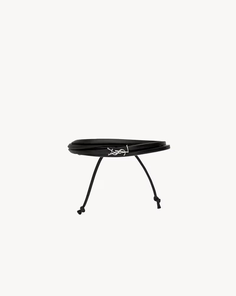 Saint Laurent Sl H26 Bracelet — Black Leather Bracelets