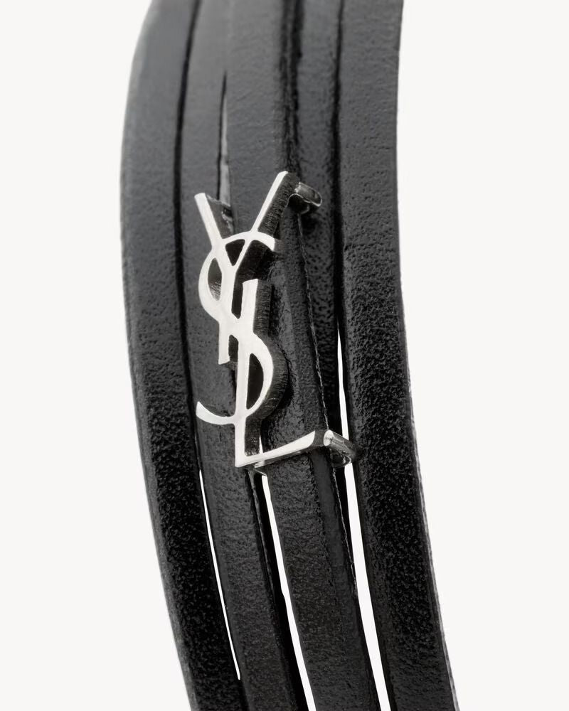 Saint Laurent Sl H26 Bracelet — Black Leather Bracelets