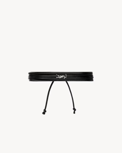 Saint Laurent Sl H26 Bracelet — Black Leather Bracelets