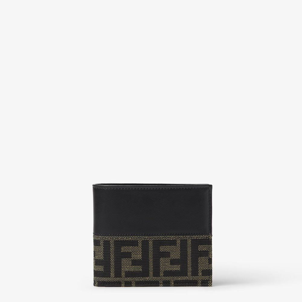 Fendi Wallet — Black Leather And Jacquard