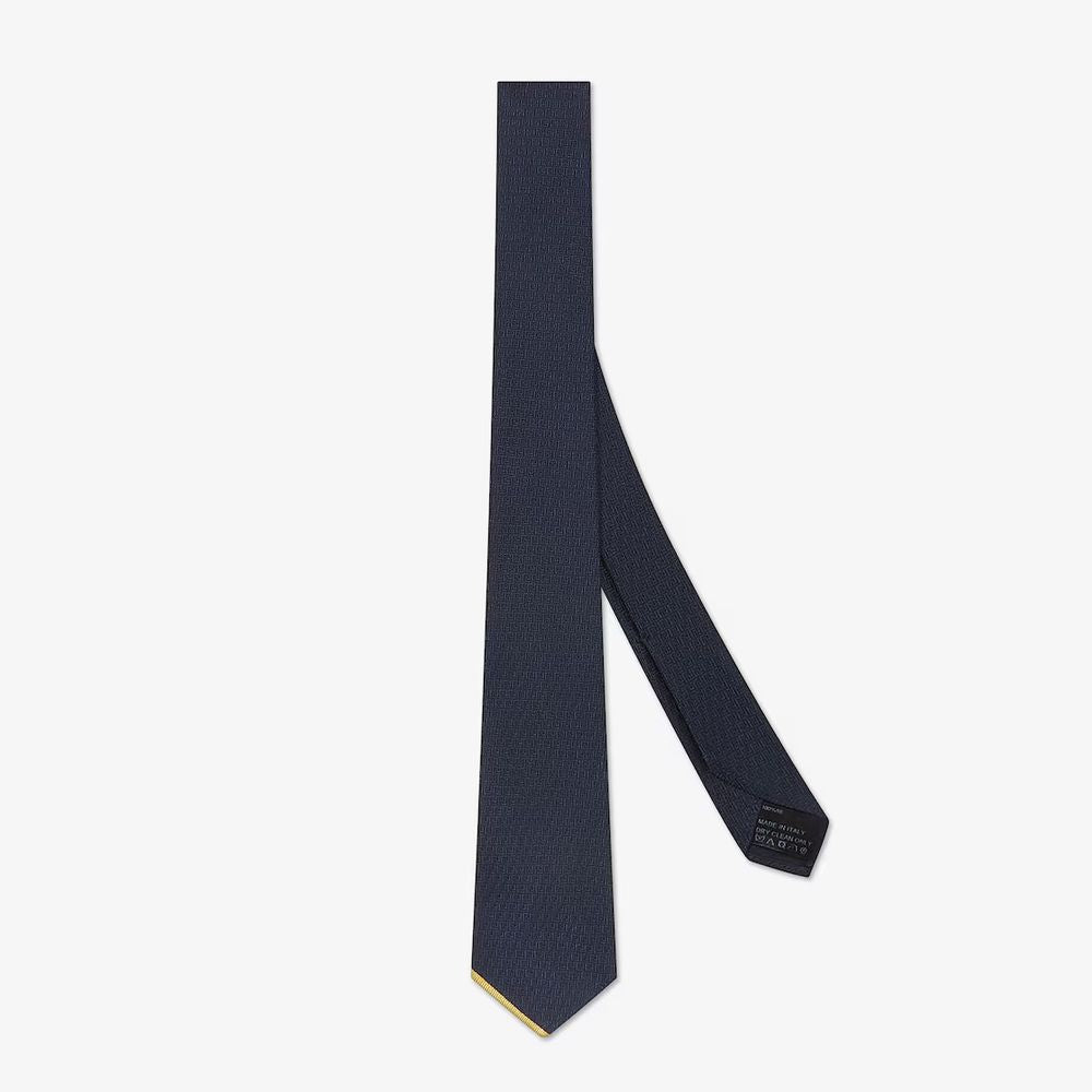 Fendi Necktie — Navy Silk Neckties