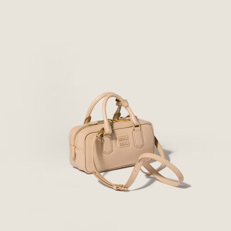 Miu Miu Top Handle Bag — Beige Leather