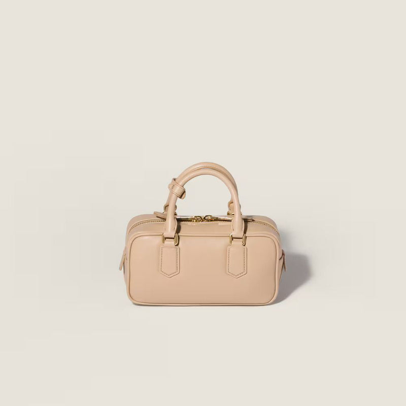 Miu Miu Top Handle Bag — Beige Leather