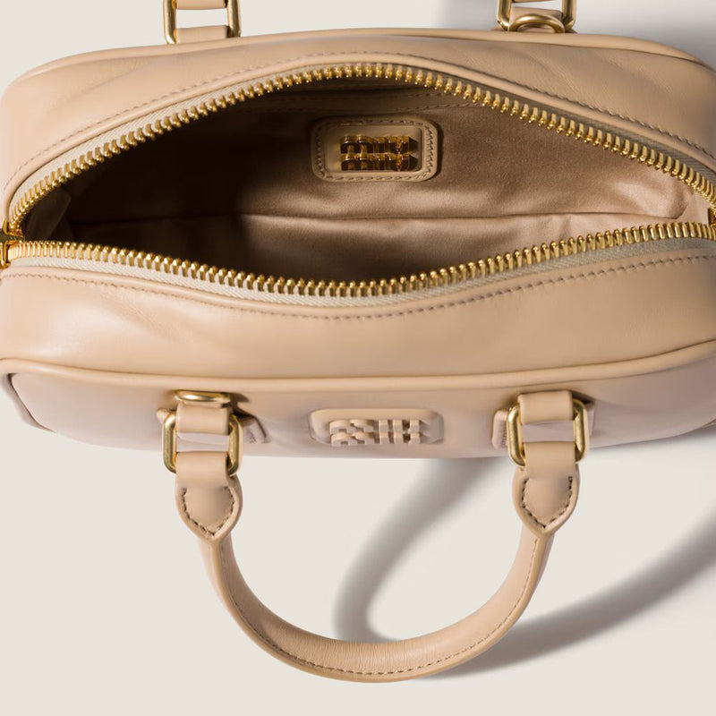 Miu Miu Top Handle Bag — Beige Leather