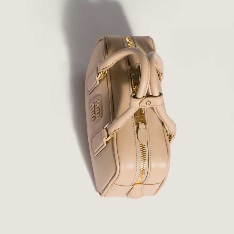Miu Miu Top Handle Bag — Beige Leather