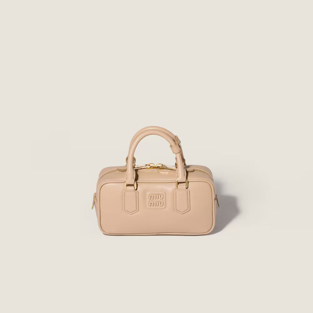 Miu Miu Top Handle Bag — Beige Leather