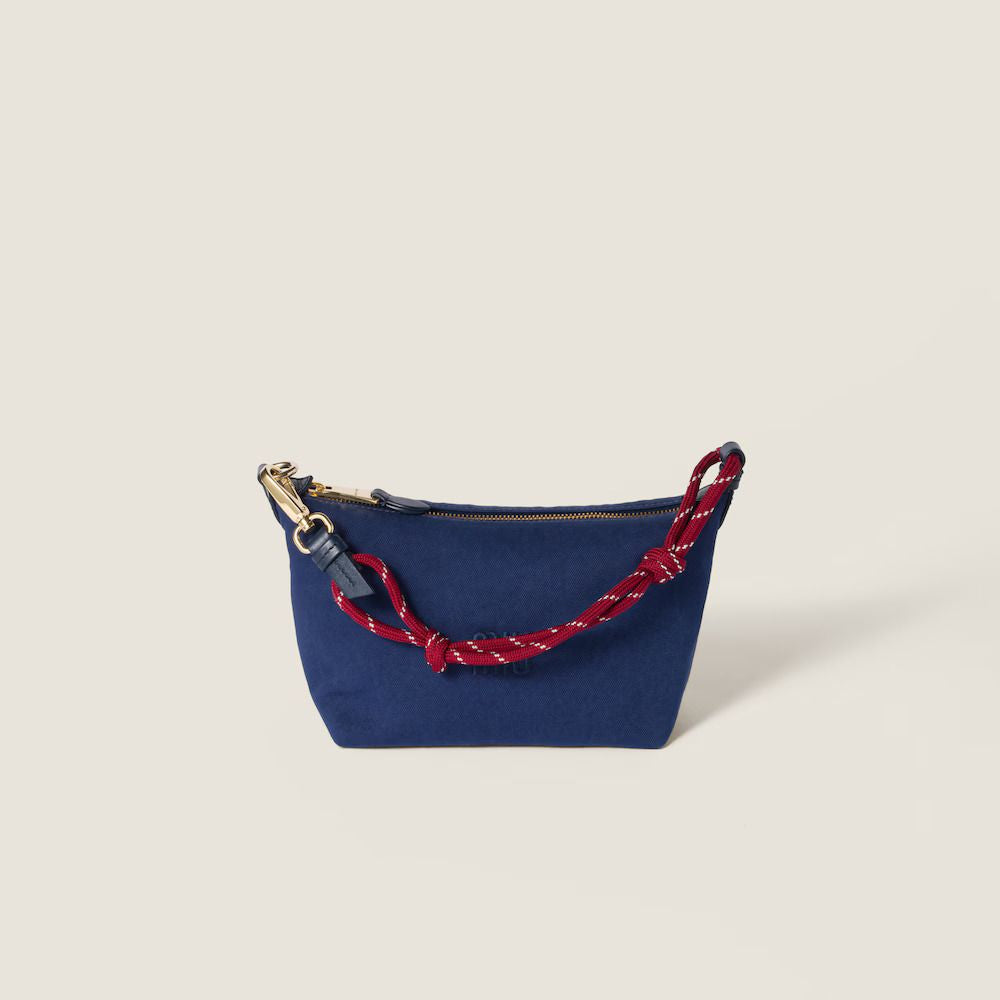 Miu Miu Canvas With Rope Strap Shoulder Bag — Navy