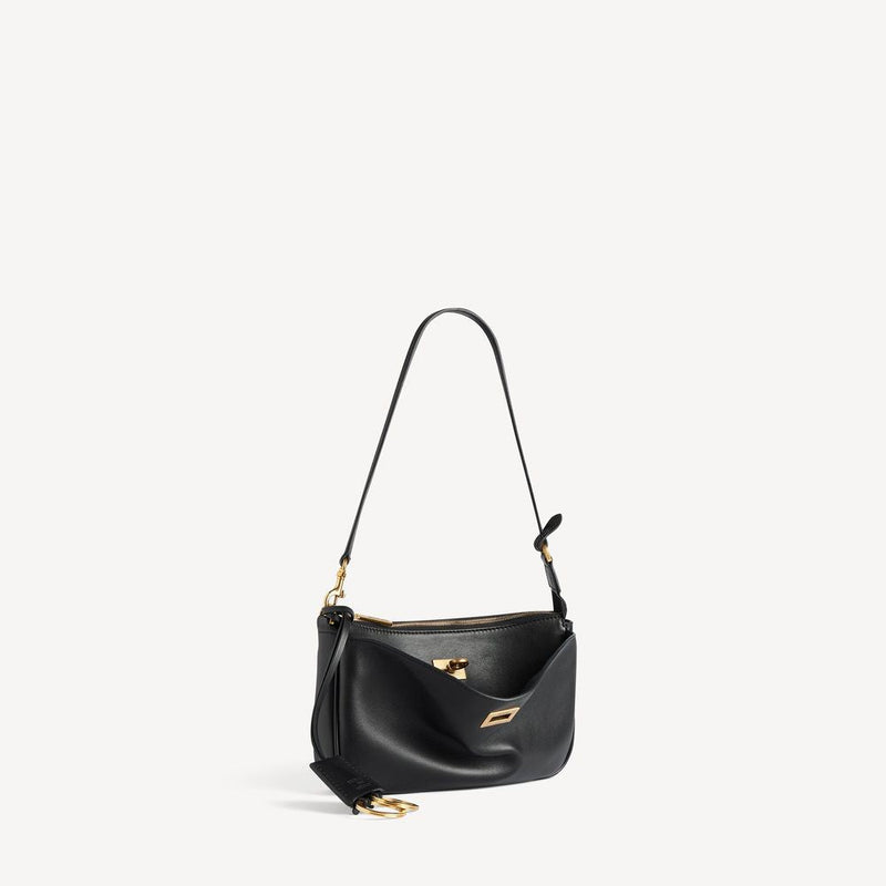 Balenciaga H26 Shoulder Bag — Black Leather
