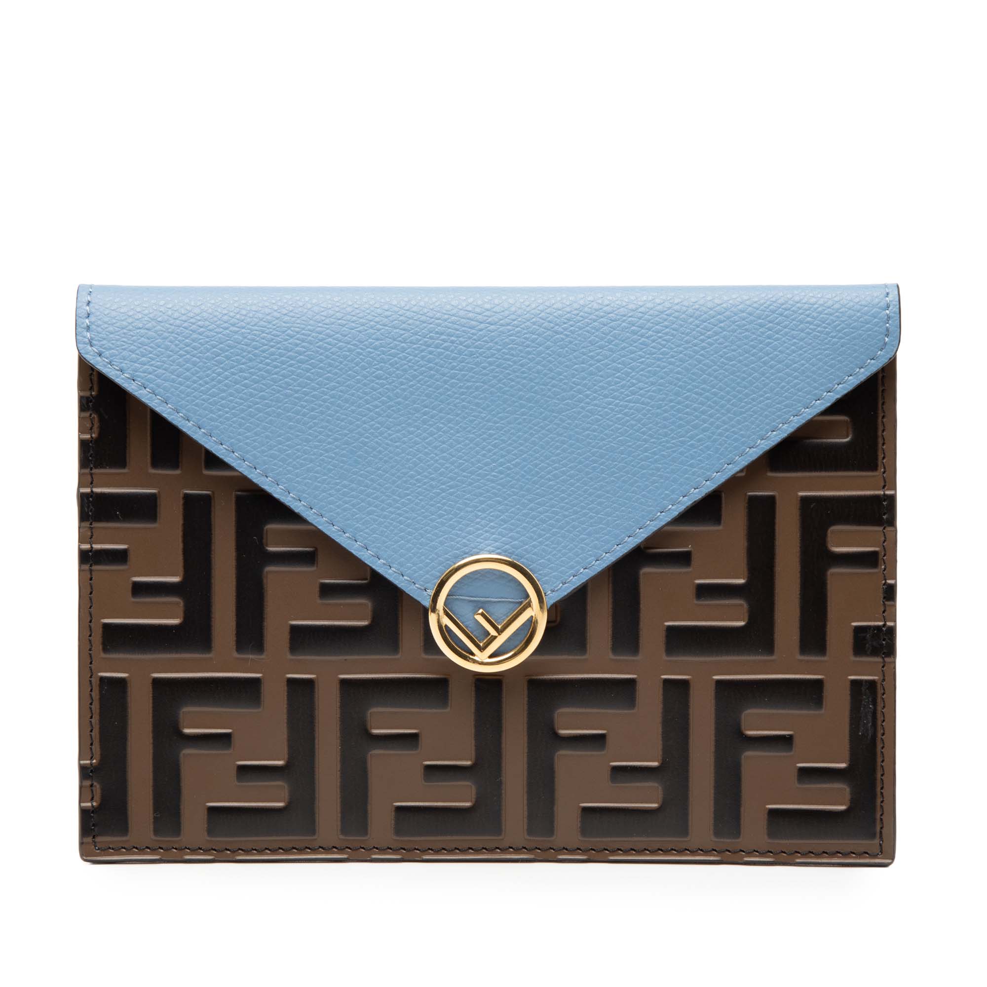 Zucca Embossed Leather Envelope Clutch - Image 1