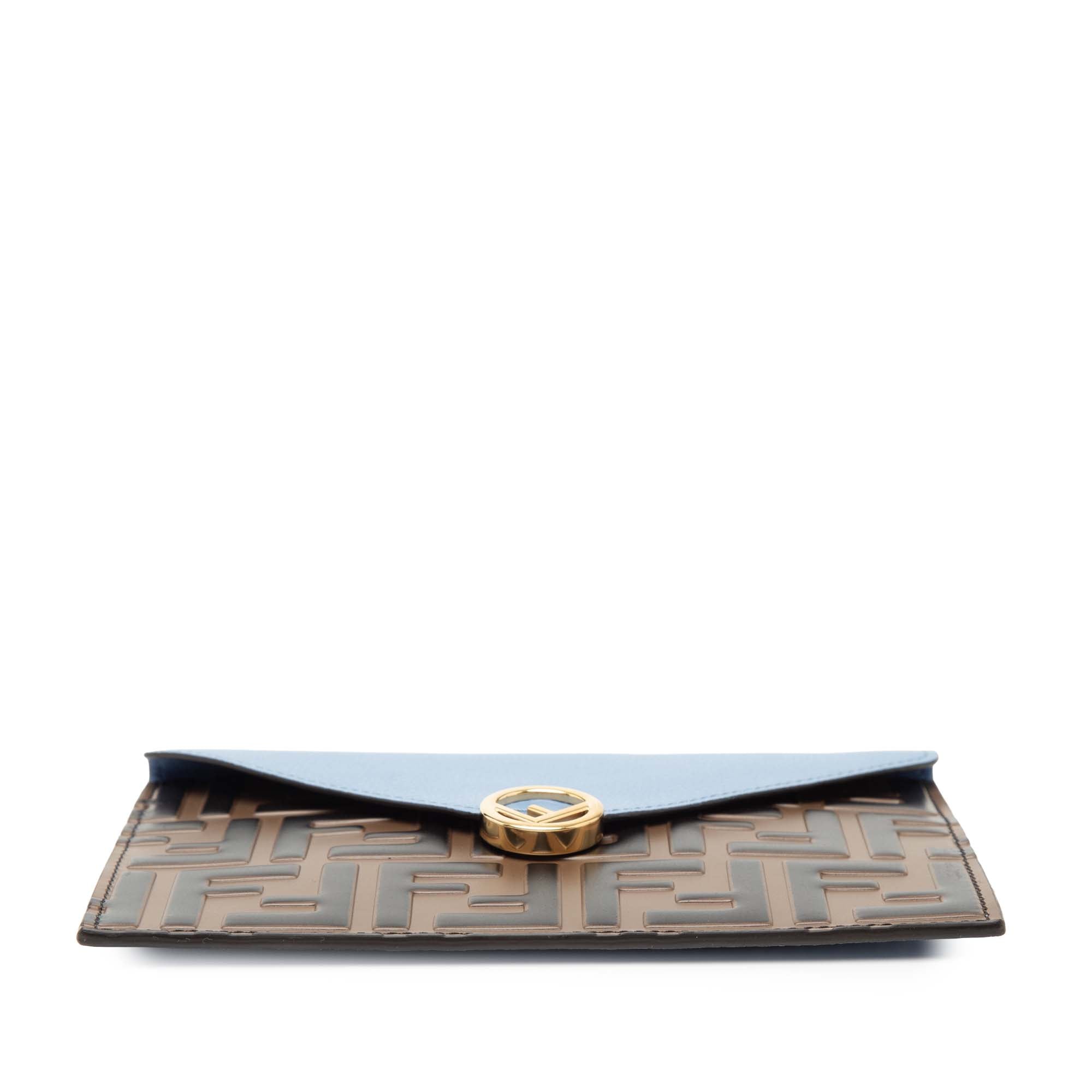 Zucca Embossed Leather Envelope Clutch - Image 3