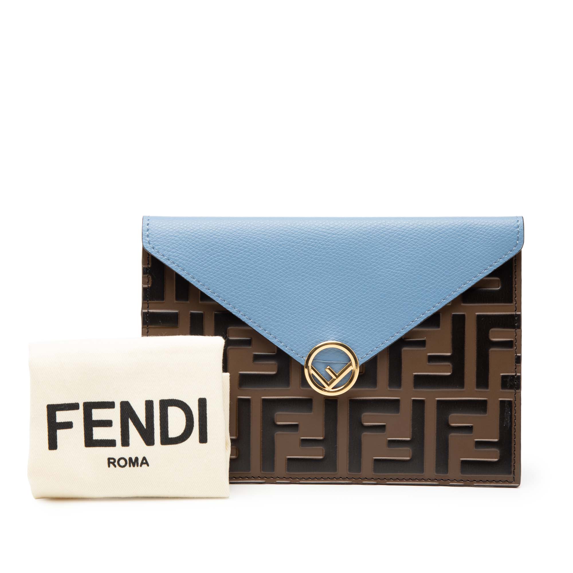 Zucca Embossed Leather Envelope Clutch - Image 8