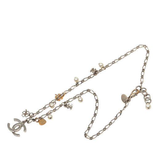 CC Brass and Gold Plated Faux Pearl Lucky Charm Necklace - Image 1