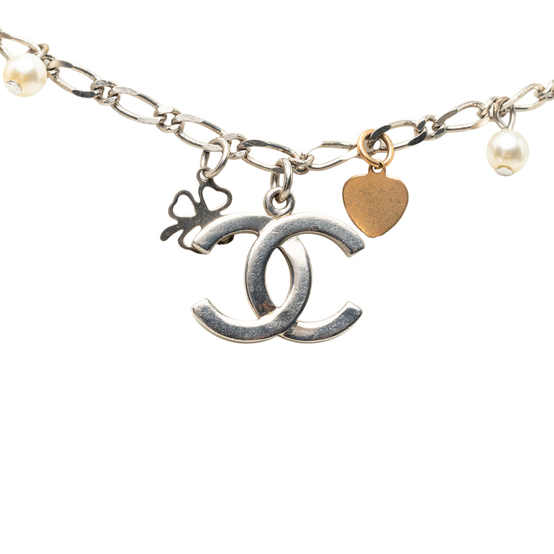 CC Brass and Gold Plated Faux Pearl Lucky Charm Necklace - Image 2