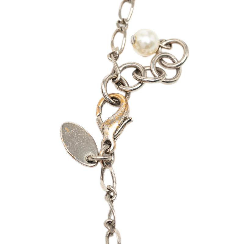 CC Brass and Gold Plated Faux Pearl Lucky Charm Necklace - Image 5