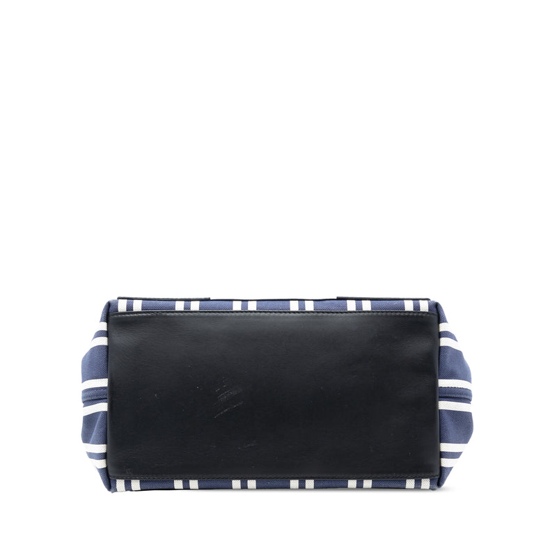 Canvas Striped Navy Cabas S - Image 3