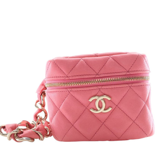 Quilted Lambskin Cube Chain Wristlet Case - Image 1
