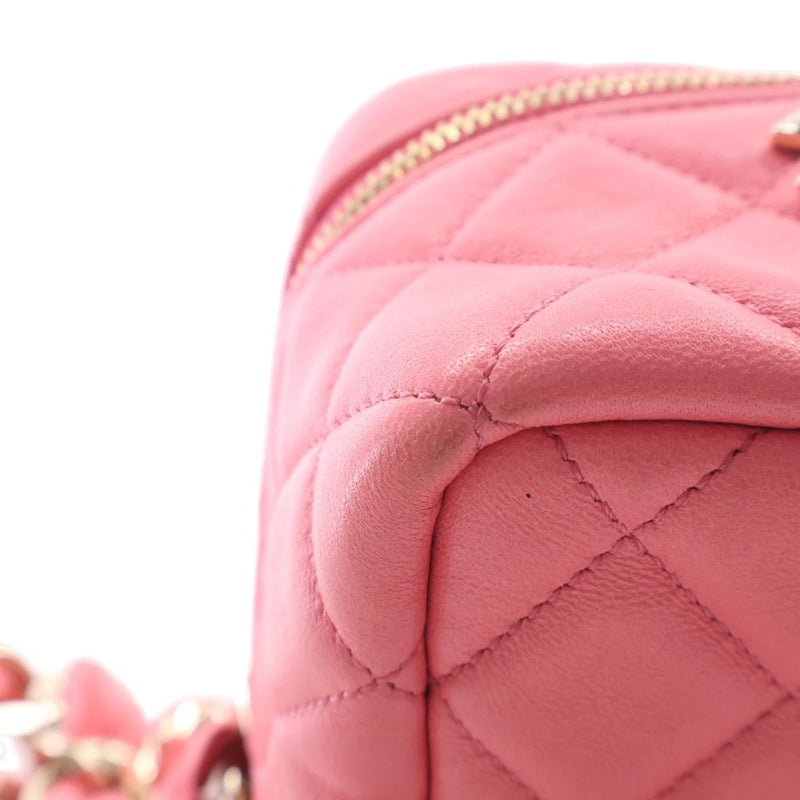 Quilted Lambskin Cube Chain Wristlet Case - Image 10