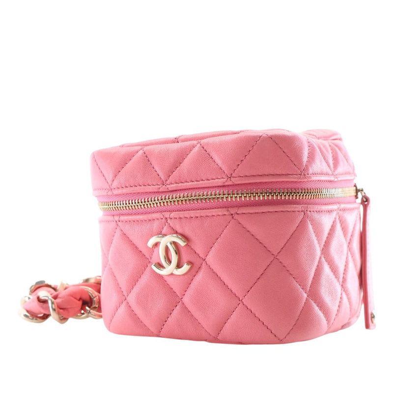 Quilted Lambskin Cube Chain Wristlet Case - Image 2