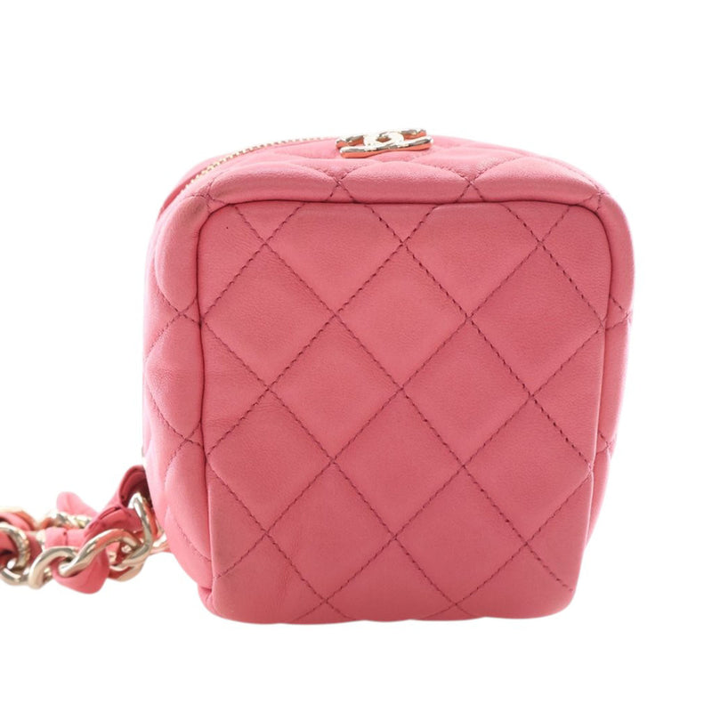 Quilted Lambskin Cube Chain Wristlet Case - Image 3
