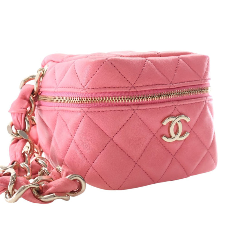 Quilted Lambskin Cube Chain Wristlet Case - Image 6