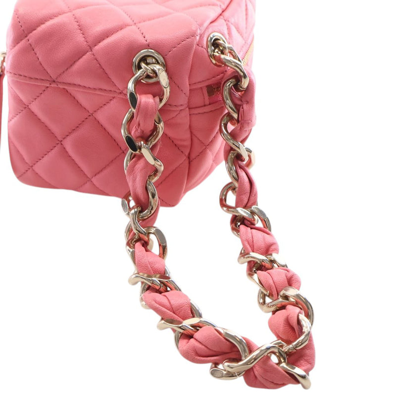 Quilted Lambskin Cube Chain Wristlet Case - Image 7