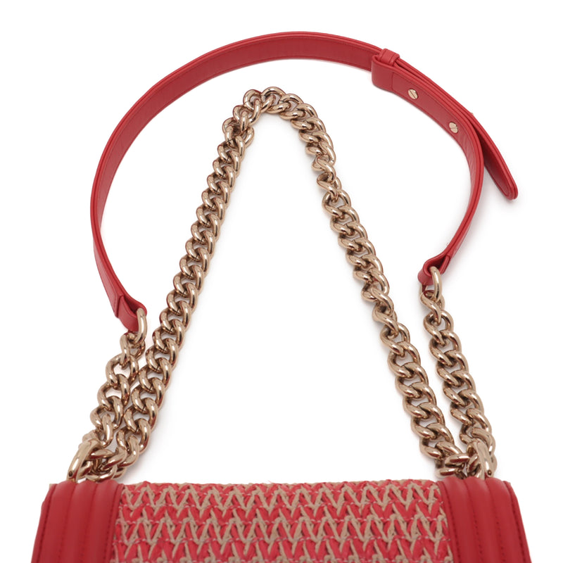 Small Straw and Lambskin Boy Flap - Image 10