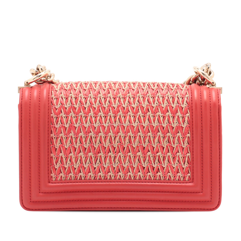 Small Straw and Lambskin Boy Flap - Image 2