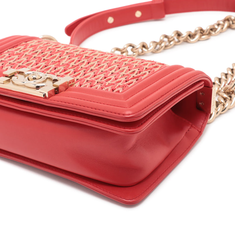 Small Straw and Lambskin Boy Flap - Image 7