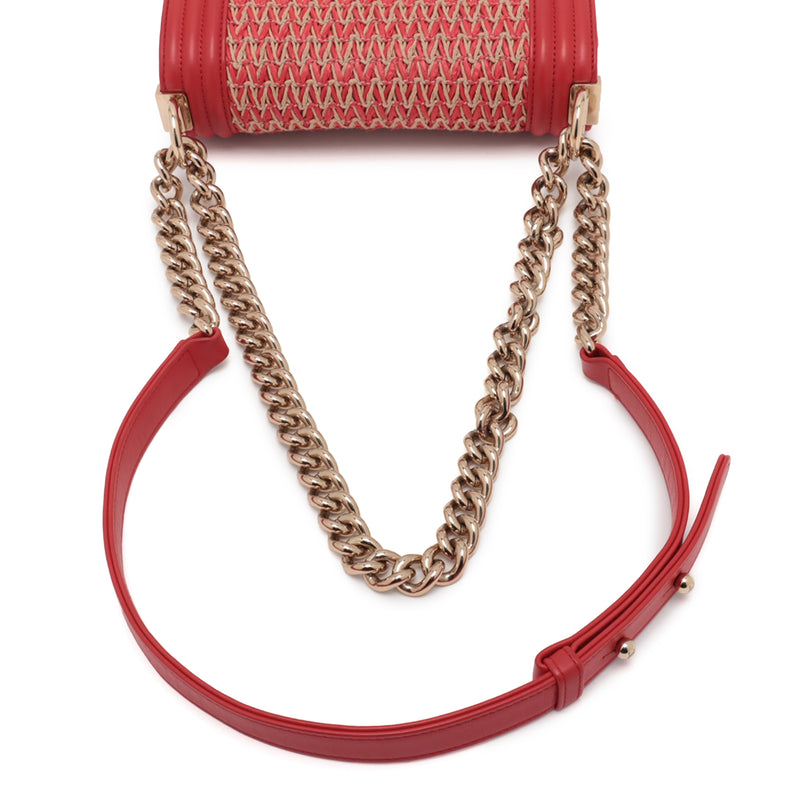 Small Straw and Lambskin Boy Flap - Image 9