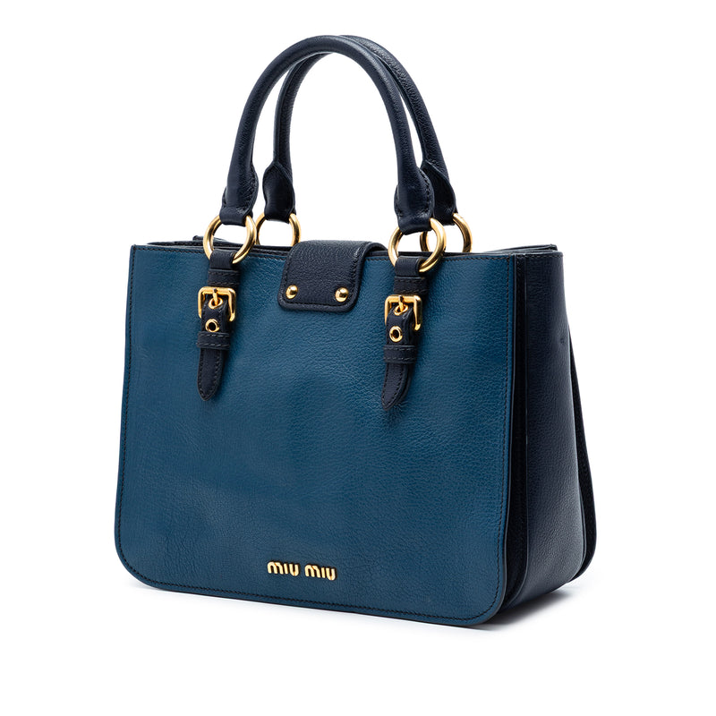 Bicolor Goatskin Madras Satchel - Image 2