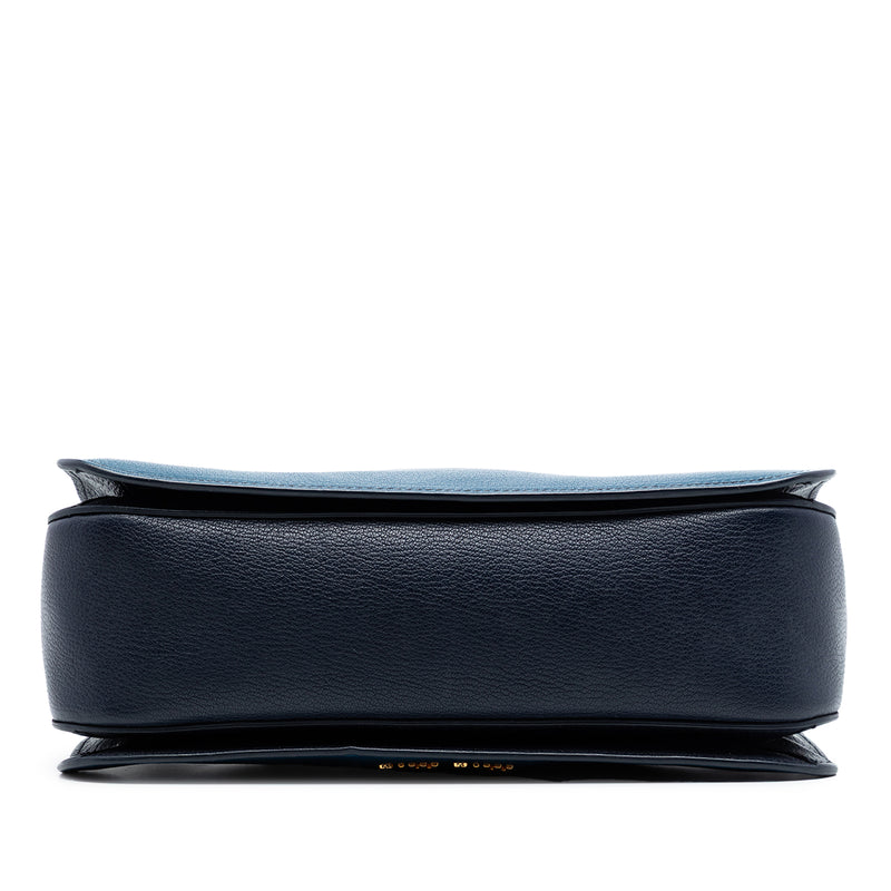 Bicolor Goatskin Madras Satchel - Image 3