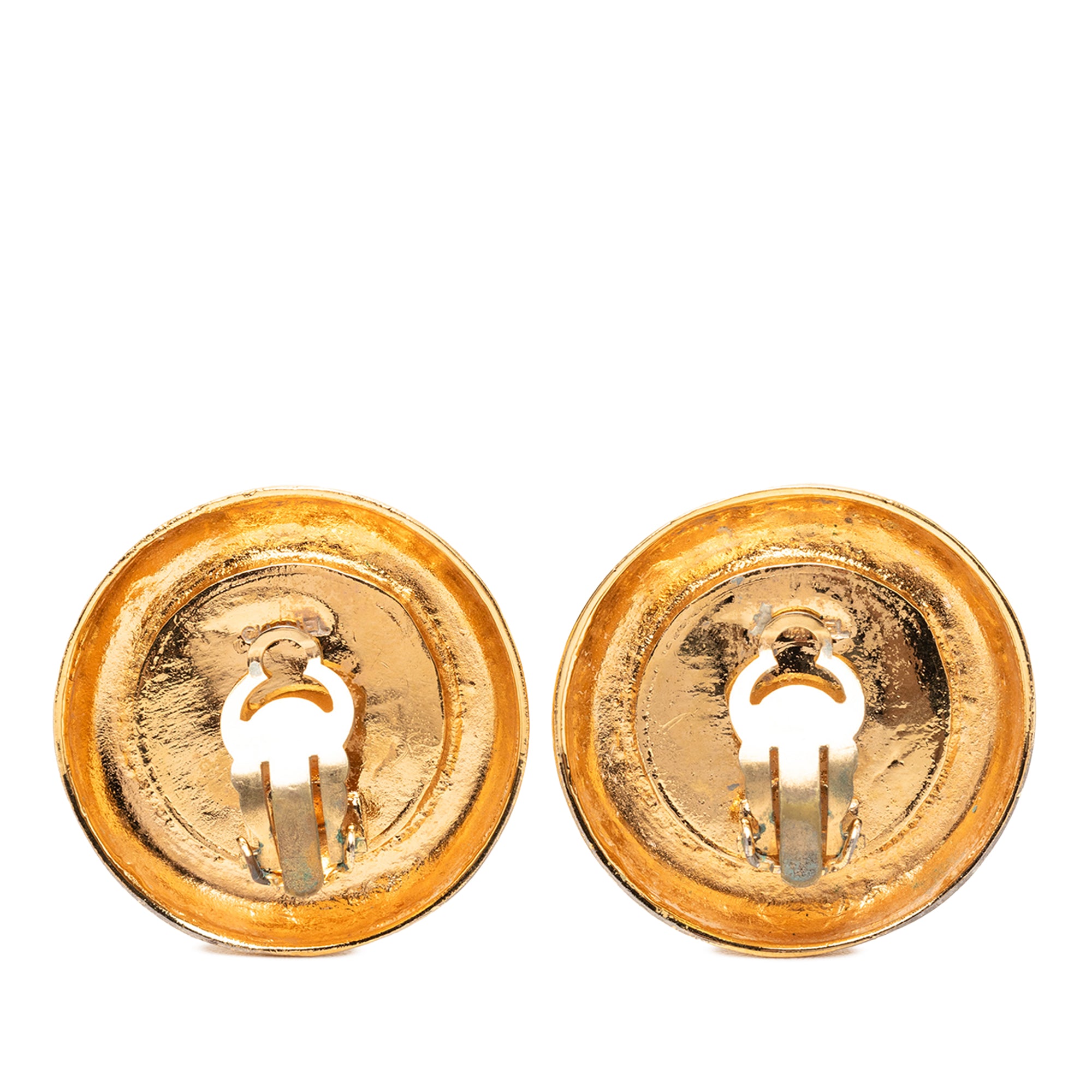 Gold Plated Faux Pearl 31 Rue Cambon Round Clip On Earrings - Image 2