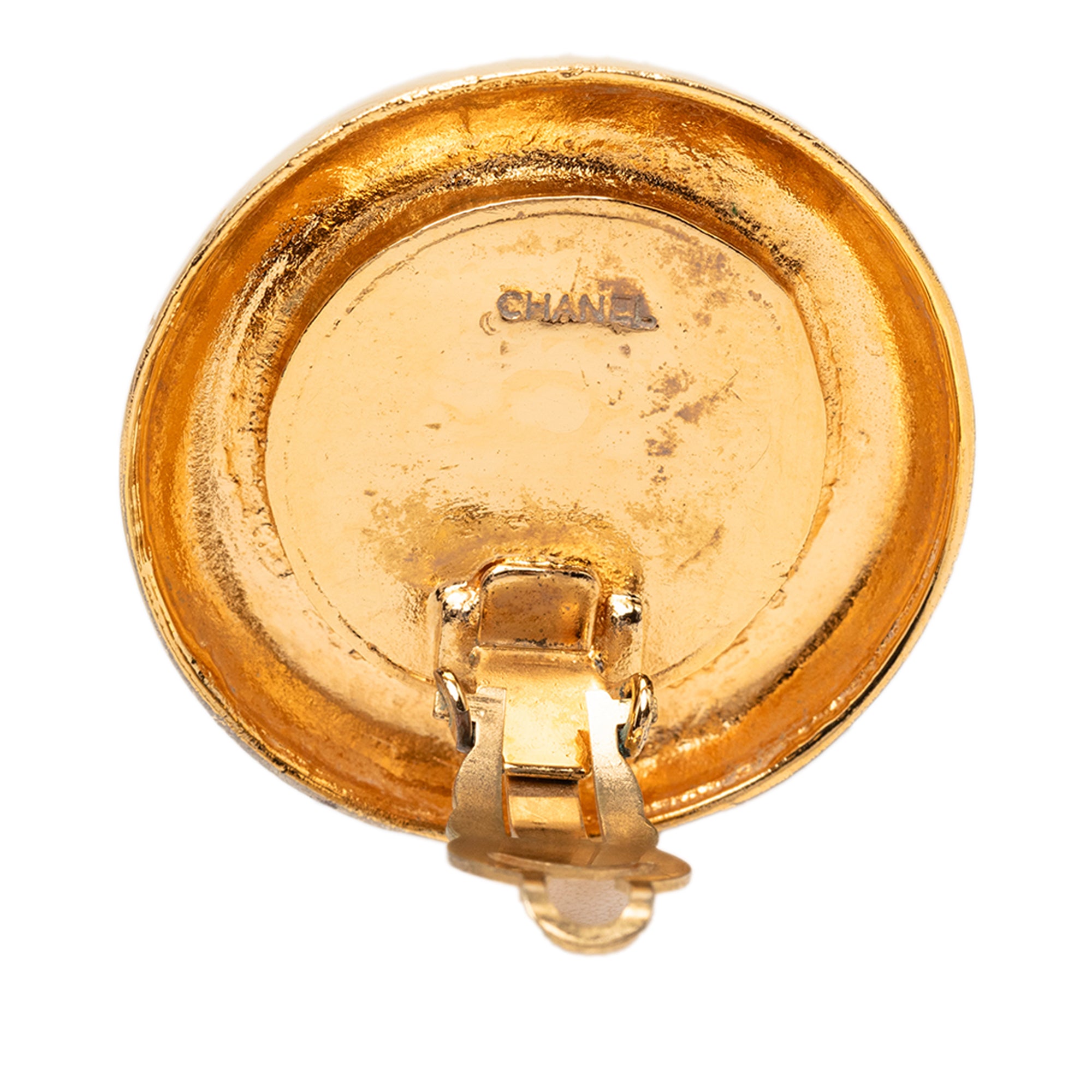 Gold Plated Faux Pearl 31 Rue Cambon Round Clip On Earrings - Image 3