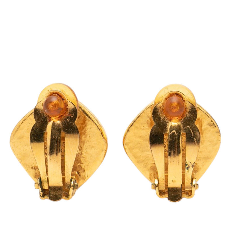 CC Gold and Silver Plated Rhombus Clip On Earrings - Image 2