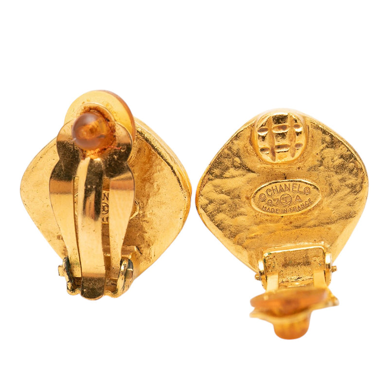 CC Gold and Silver Plated Rhombus Clip On Earrings - Image 3