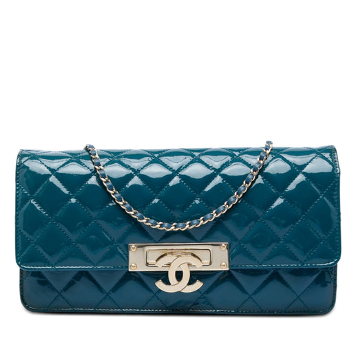 Quilted Patent Golden Class East West Wallet on Chain - Image 1