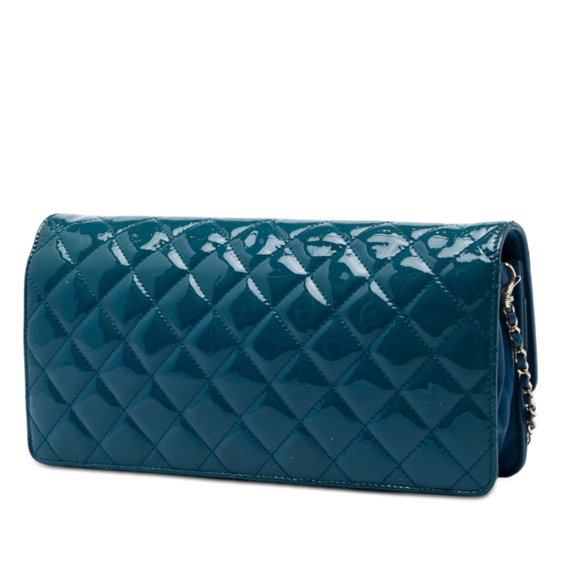 Quilted Patent Golden Class East West Wallet on Chain - Image 2