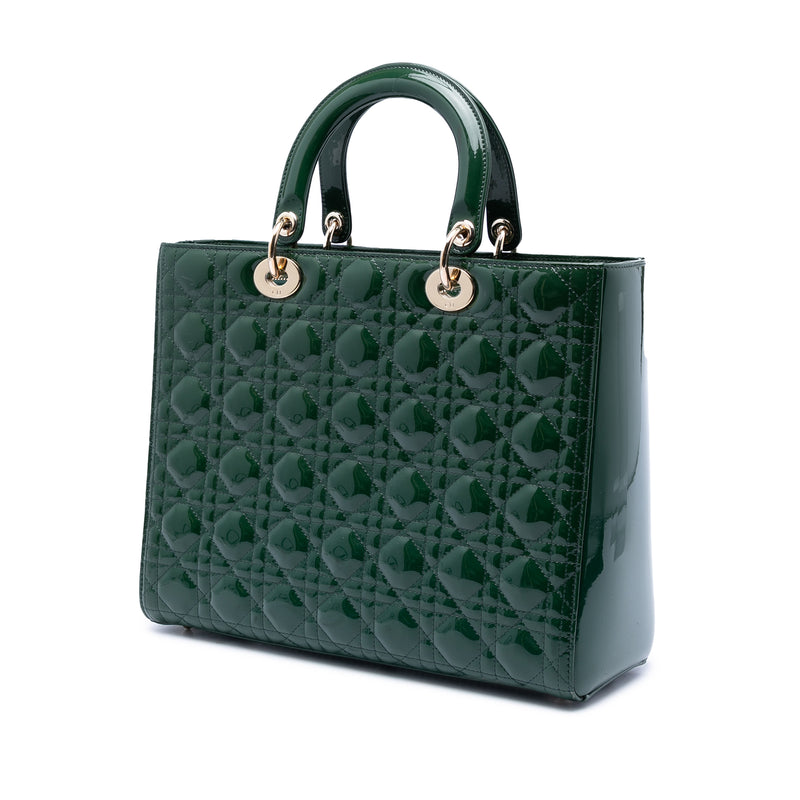Large Patent Cannage Lady Dior - Image 2